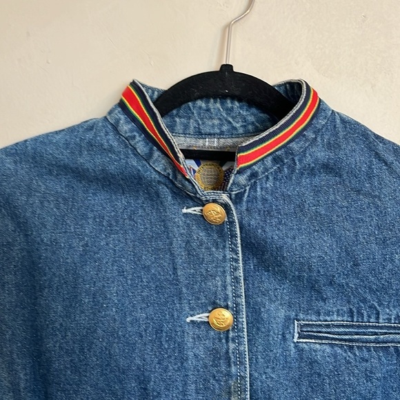 The Limited Womens Vintage International Jean Jacket W/World Colors Trim L - Picture 2 of 14
